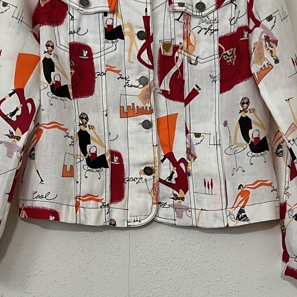 Drama Jacket 100% Linen Four Front Pockets - Picture 3 of 11